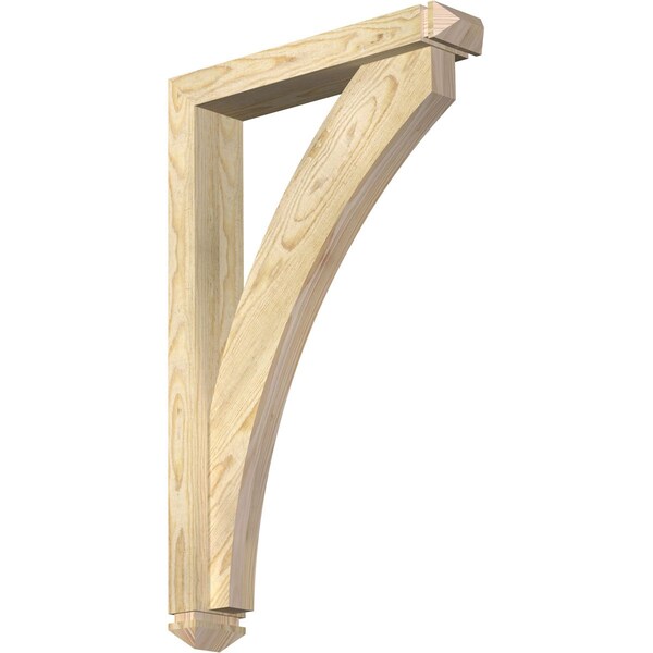 Ekena Millwork Thorton Arts and Crafts Rough Sawn Bracket w/ Offset Brace, Douglas Fir, 4"W x 20"D x 32"H BKT0402X20X32THR03RDF - main